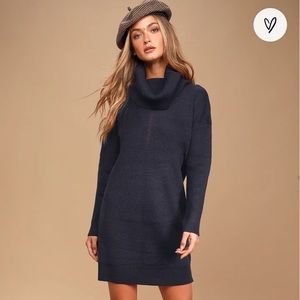 Lulus Tea Reader Navy Blue Sweater Dress Size Medium